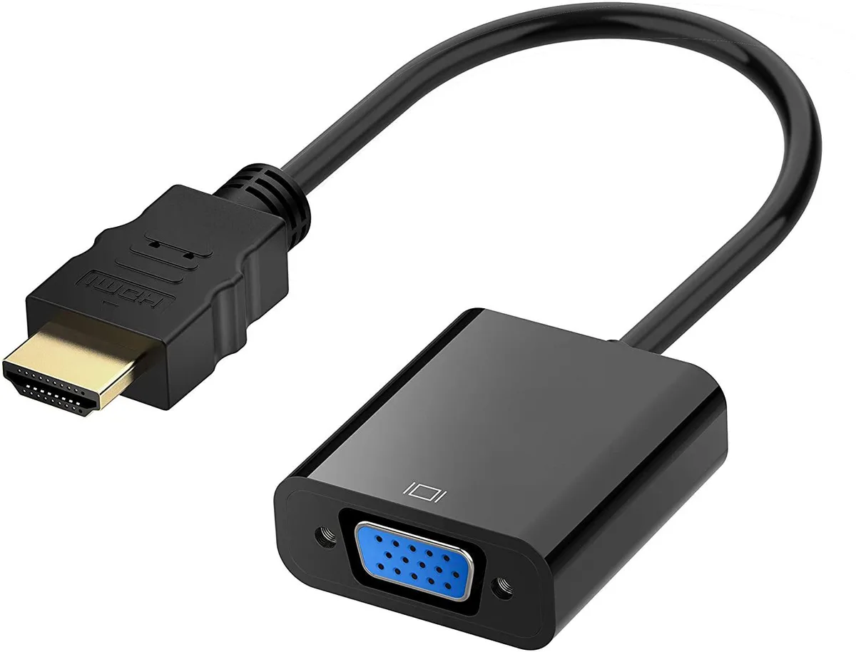 aibileec aibileec HDMI to VGA adapter male to female black 5 in — product photo
