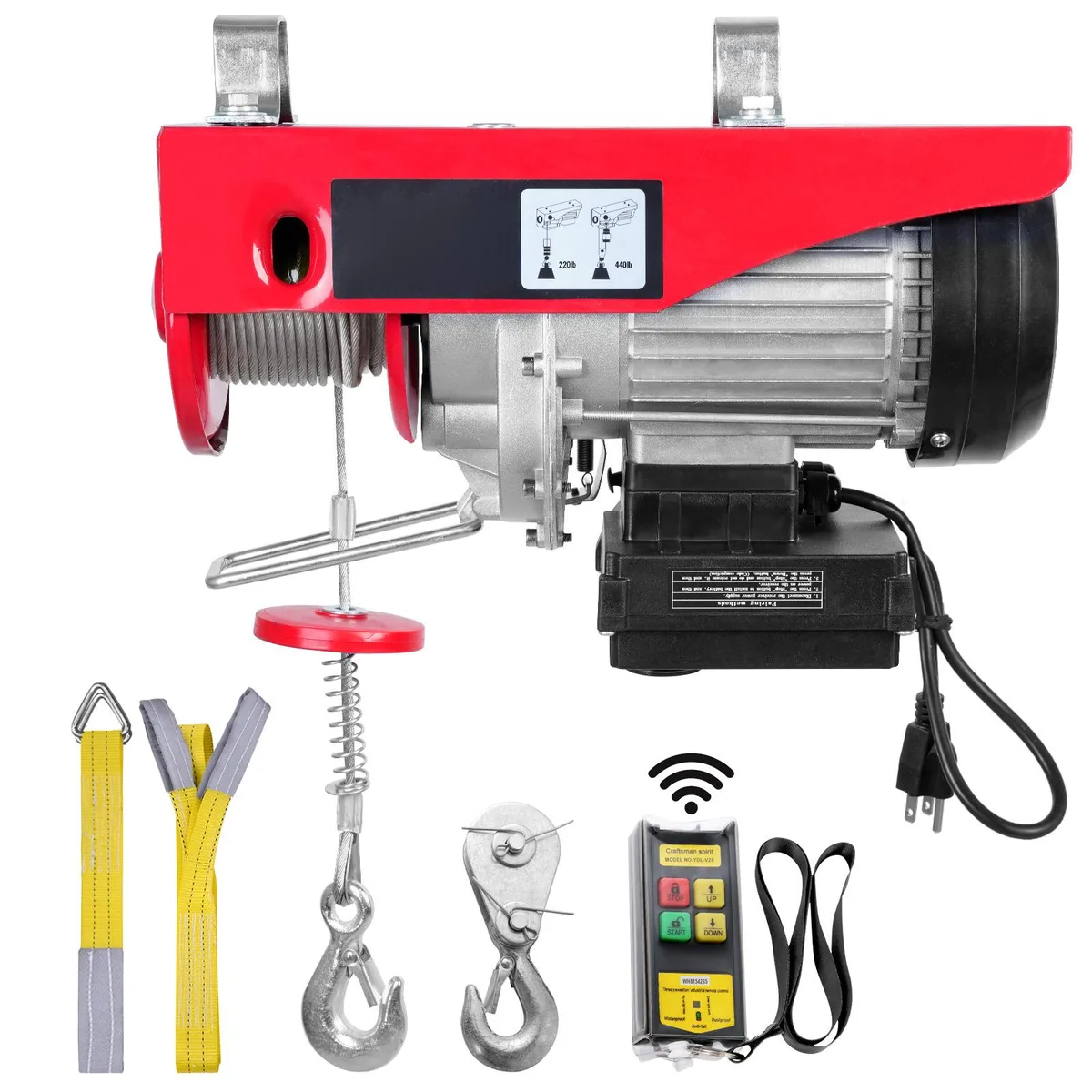 VEVOR VEVOR DDG440LBS52FTRRNJV1 Electric Hoist 440 lbs 480W 110V 40ft Wireless Remote — product photo
