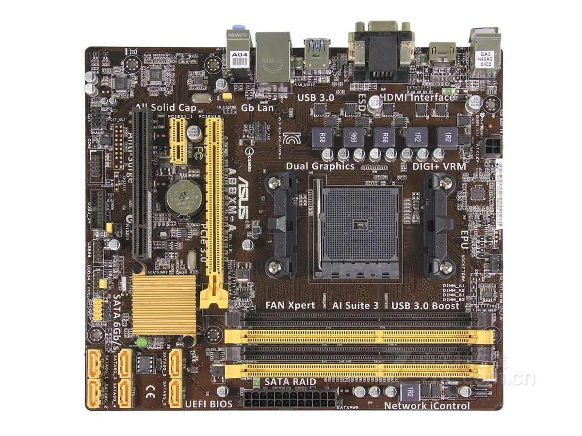 ASUS ASUS A88XM-A AMD motherboard Socket FM2/FM2+ A88X DDR3 64GB Micro ATX — product photo