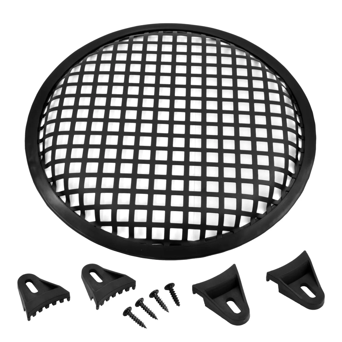 The Wires Zone The Wires Zone 8 Inch Steel Speaker Subwoofer Grill Waffle Style Black — product photo