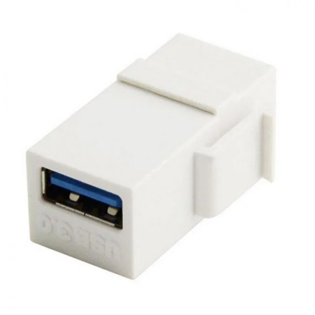 Shenzhen Shenzhong TECH. CO. LTD. Shenzhen Shenzhong TECH. CO. LTD. USB 3.0 A Female to A Female Keystone Coupler White — product photo
