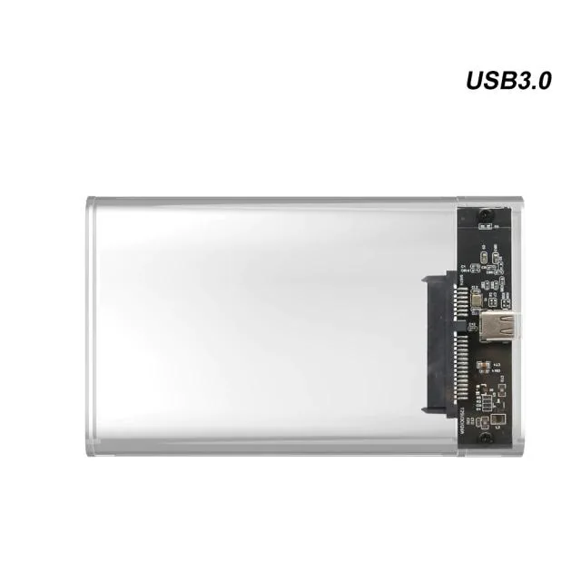 Black 2.5 inch SATA drive enclosure with USB-C port