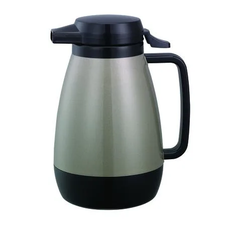 Gray 20 oz push button server with transparent plastic body and metallic flake finish