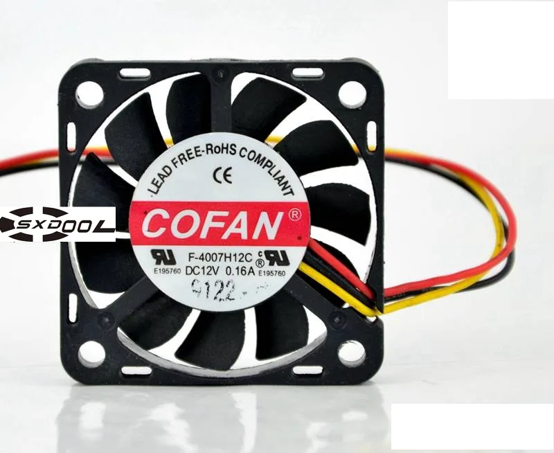 SXDOOL SXDOOL COFAN F-4007H12C 12V .16A 40mm case fan — product photo