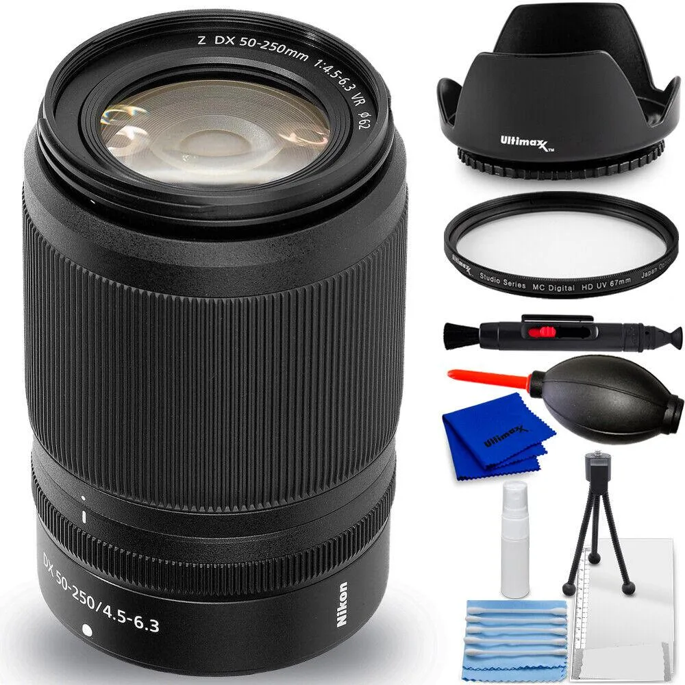 Nikon Global Nikon Global NIKKOR Z DX 50-250mm f/4.5-6.3 VR Lens 7PC Accessory Bundle camera lens — product photo