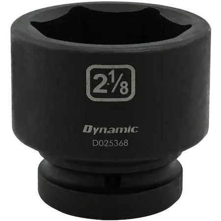 Dynamic 1" drive standard socket, black phosphate finish, six-point, laser-etched size markings