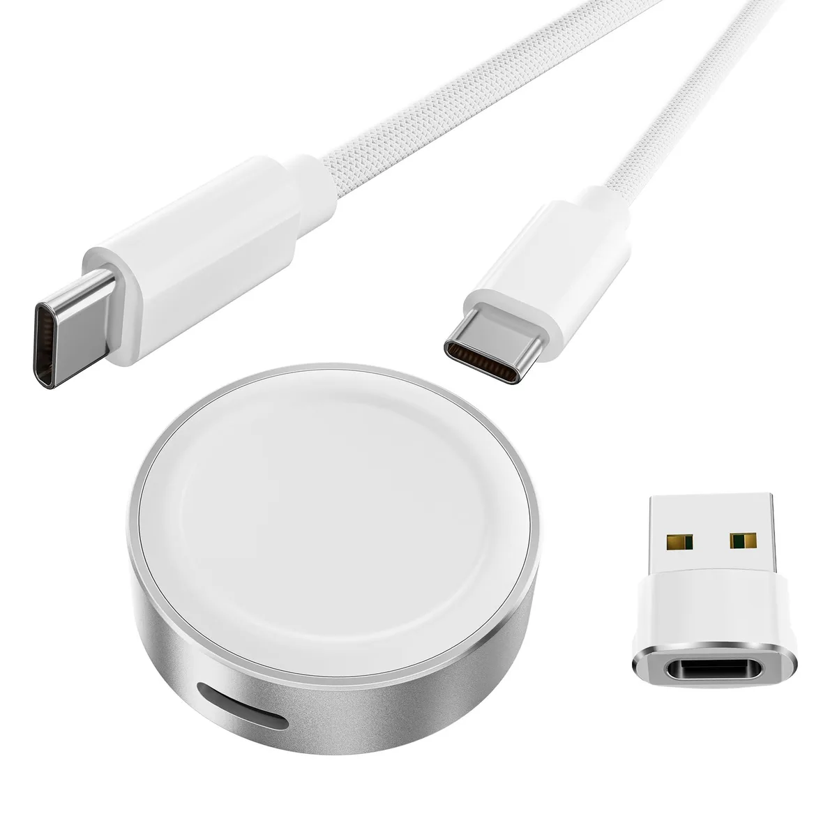 Basesailor ALBS-WA88 USB C Magnetic Watch Charger Kit Silver — product photo