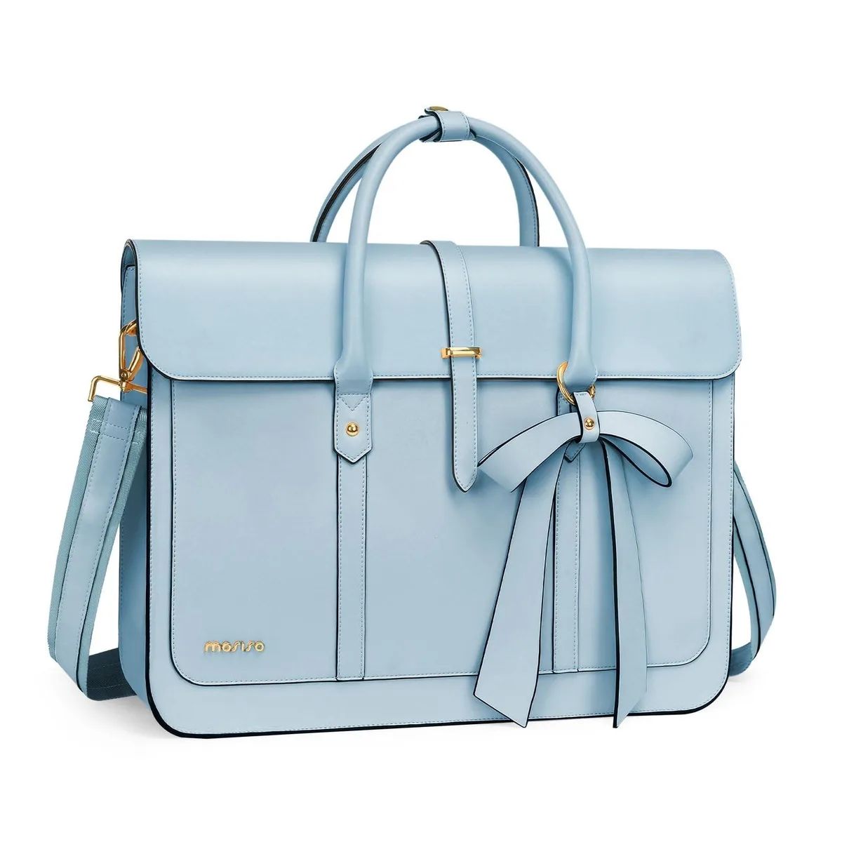 Mosiso Mosiso 2 in 1 Accessory 15-15.6 inch PU Leather Convertible Backpack Air Blue — product photo