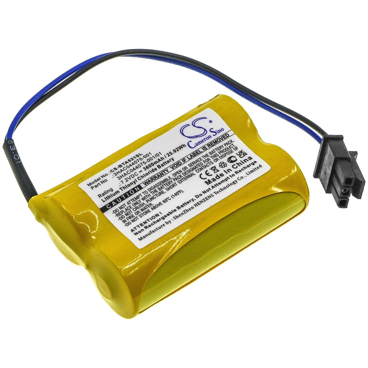 Cameron &amp; Co Cameron &amp; Co DS-CS-BTA521SL Li-SOCl2 3.6 Ah 7.2V 3600mAh white standard battery — product photo