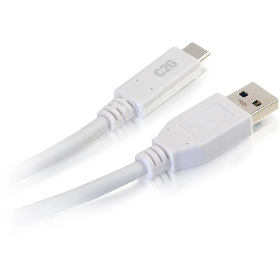 Cables To Go Cables To Go 28837 10ft USB 3.0 Type-C to USB-A cable white — product photo