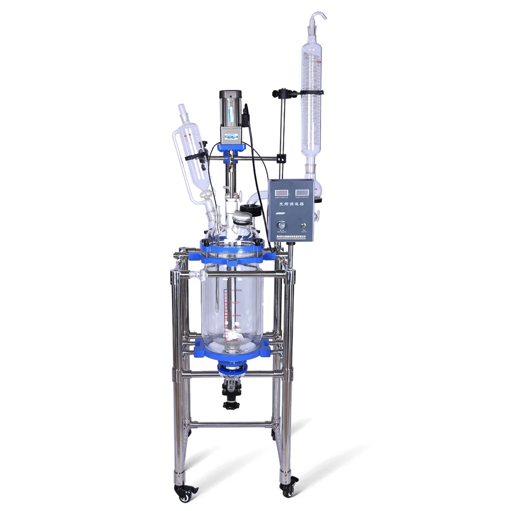 HNZXIB HNZXIB S-10L 10L Jacketed Glass Reactor 220V laboratory supply — product photo