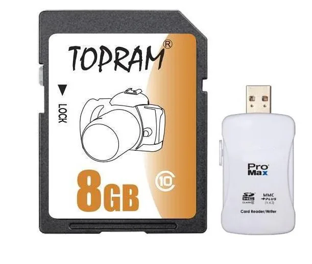 TOPRAM TOPRAM TR8GSDC10R1blue 8GB SDHC Class 10 UHS-1/Class 462 10MB/s USB 2.0 reader — product photo