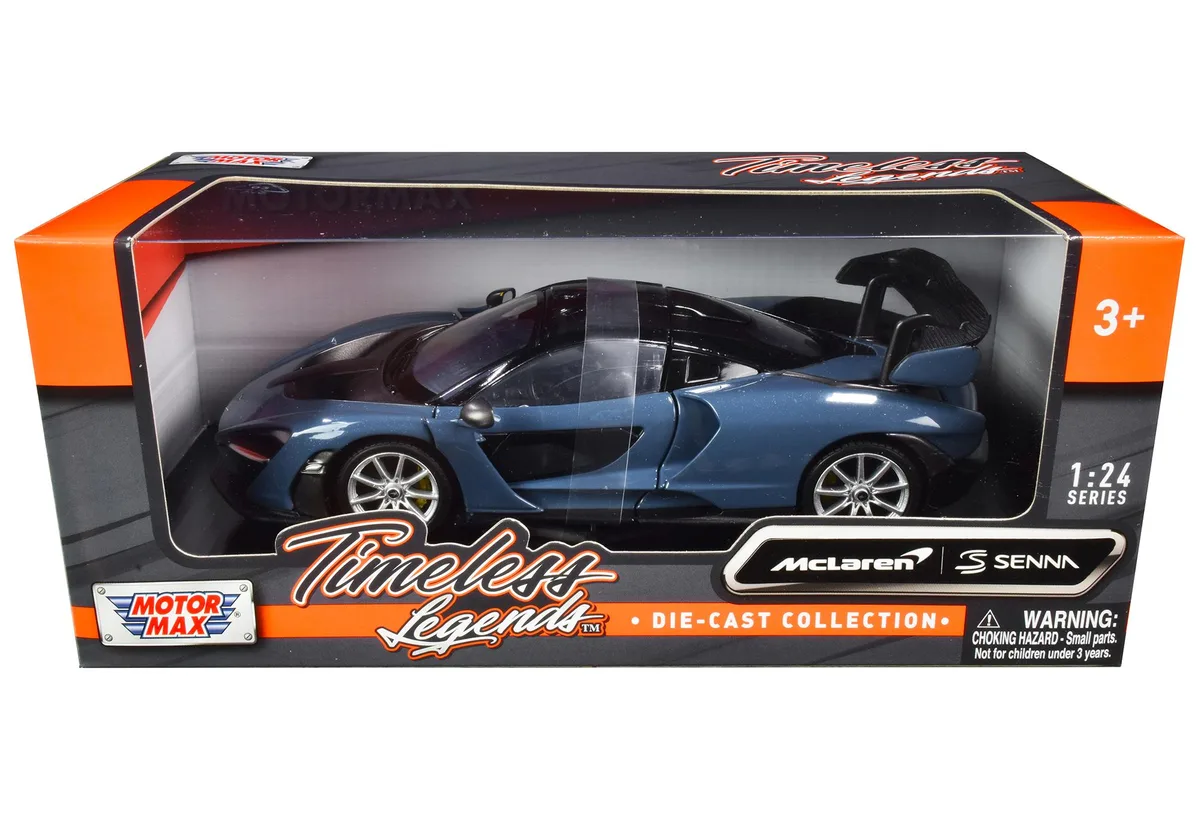 MOTORMAX MOTORMAX McLaren Senna "Timeless Legends" 1/24 Diecast Car Gray Metallic Black — product photo