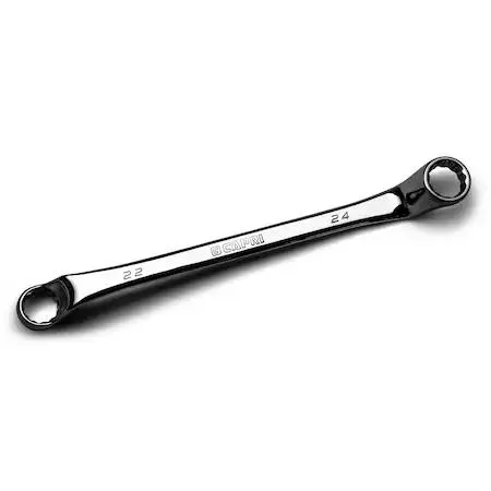 Two deep offset box end wrenches, 22 mm and 24 mm, 75-degree angle, chrome finish