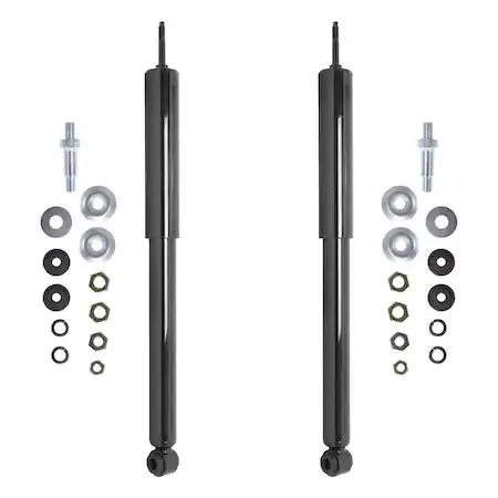 Pair of new rear shock absorbers in silver metal finish for 1998-2003 Toyota Sienna