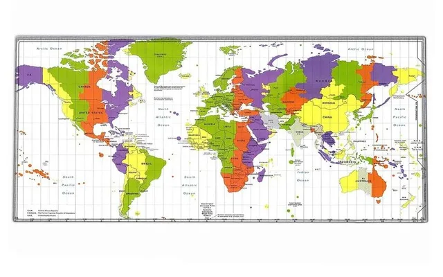 XKDUN Electronics Co., Ltd. XKDUN Electronics Co., Ltd. World Map XL Mouse Pad 900mm 400mm 500g White — product photo
