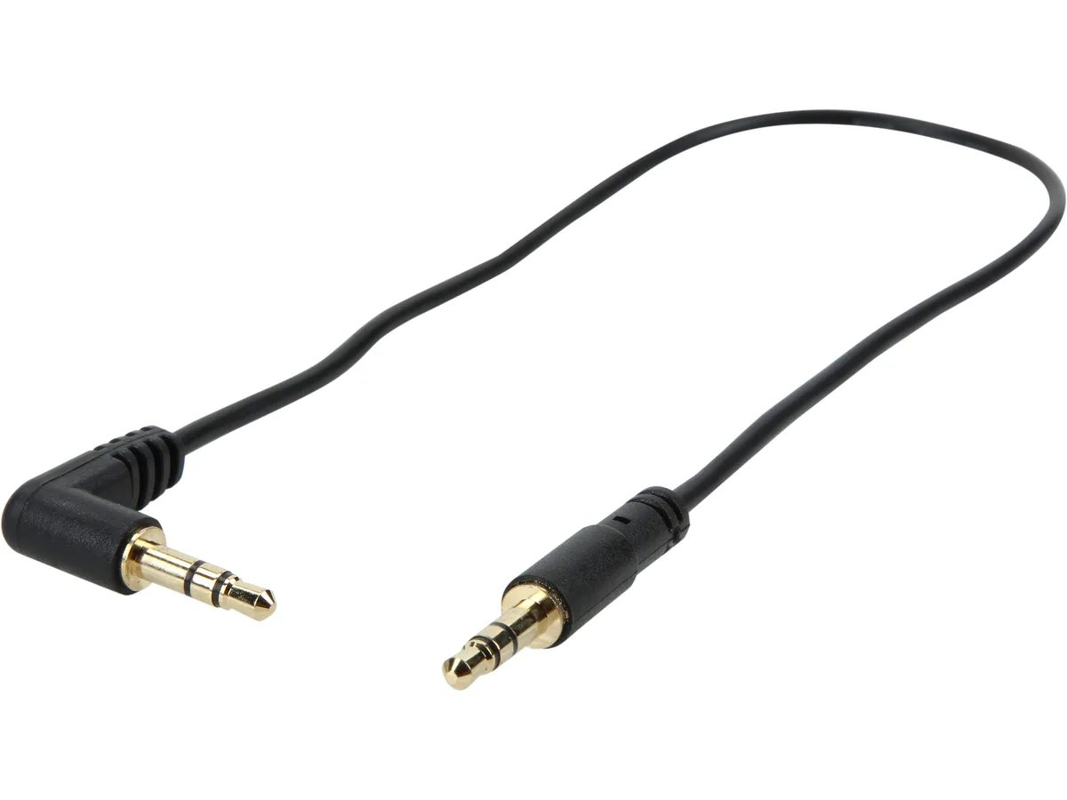 STARTECH STARTECH MU1MMSRA 3.5mm Slim Right-Angle Stereo Cable 1 ft — product photo