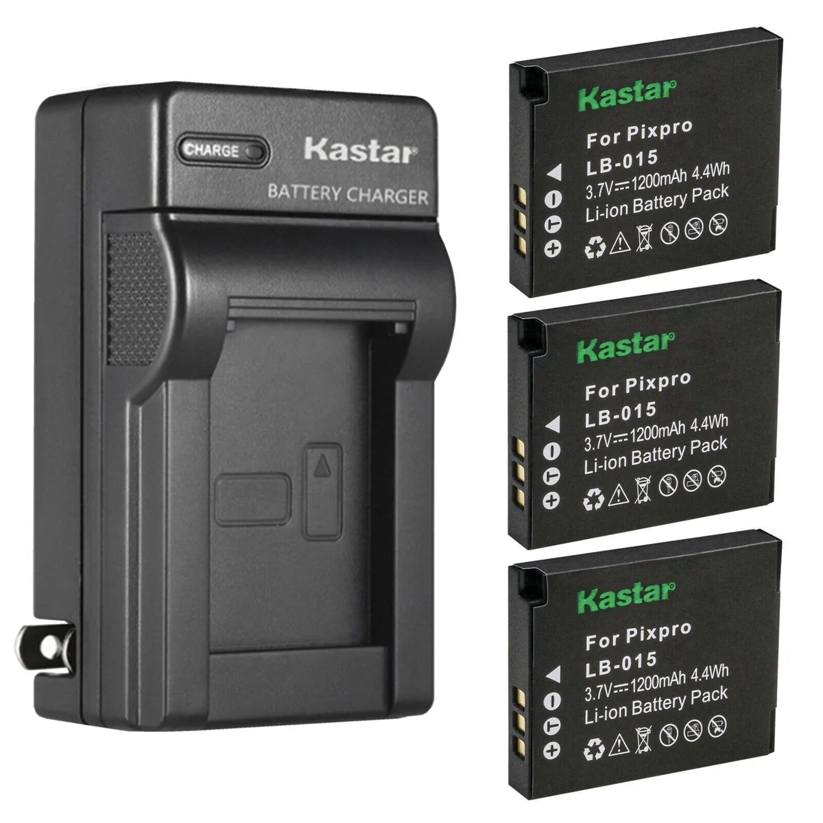 Kastar Kastar LB-015 3-Pack Battery & AC Wall Charger — product photo
