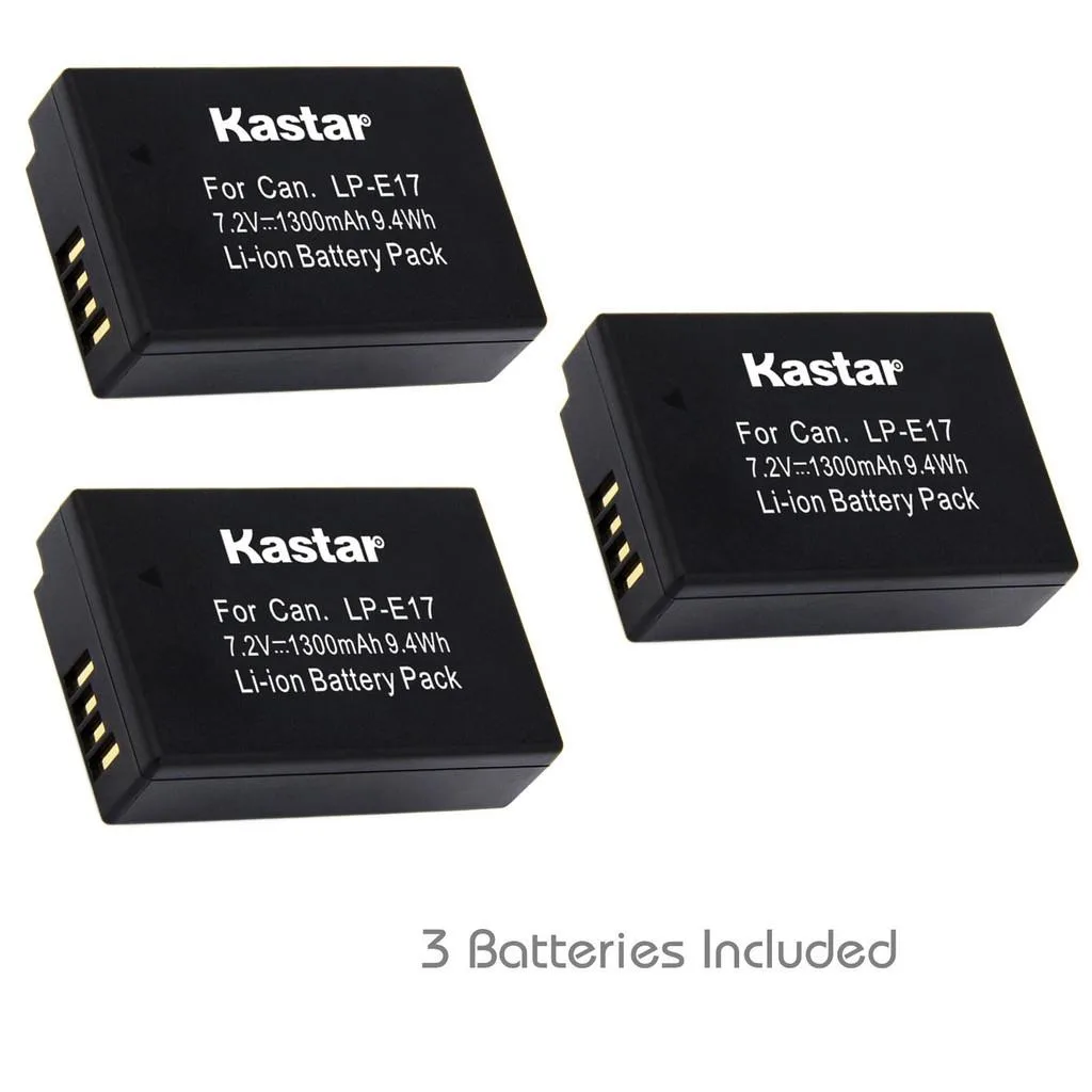 Kastar Kastar LP-E17 3-pack camera battery 9.4 Wh — product photo