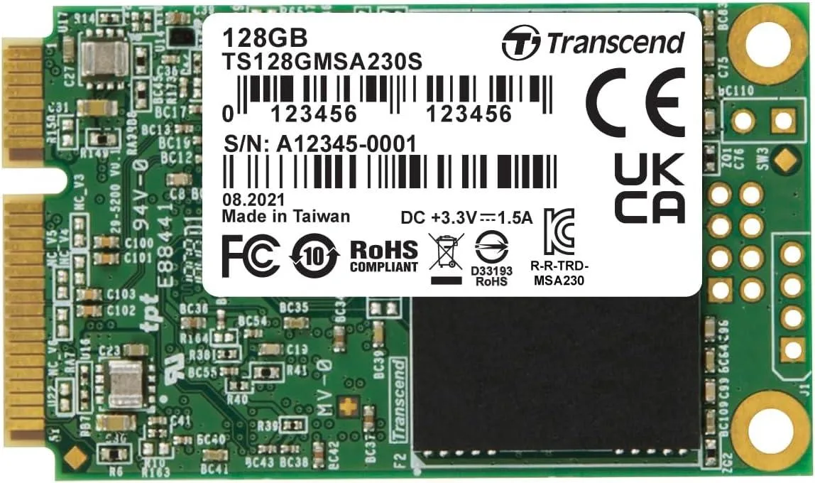 Transcend Transcend TS128GMSA230S 128GB mSATA internal SSD — product photo