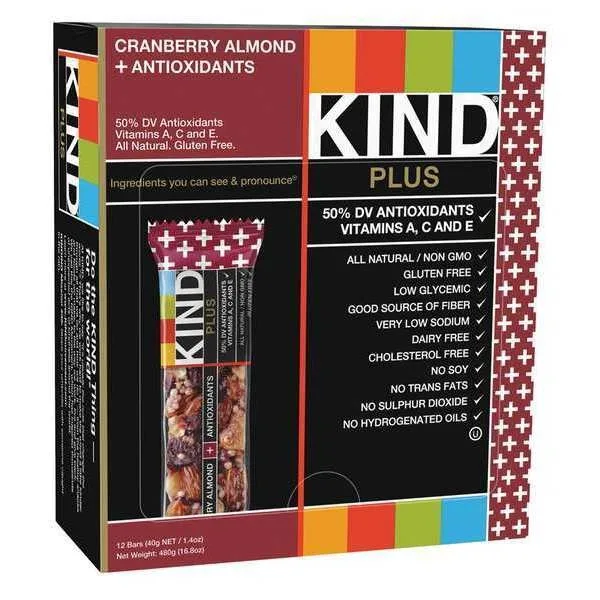 KIND Healthy Snacks KIND Healthy Snacks 17211 Cranberry Almond Bar 12x1.4oz — product photo
