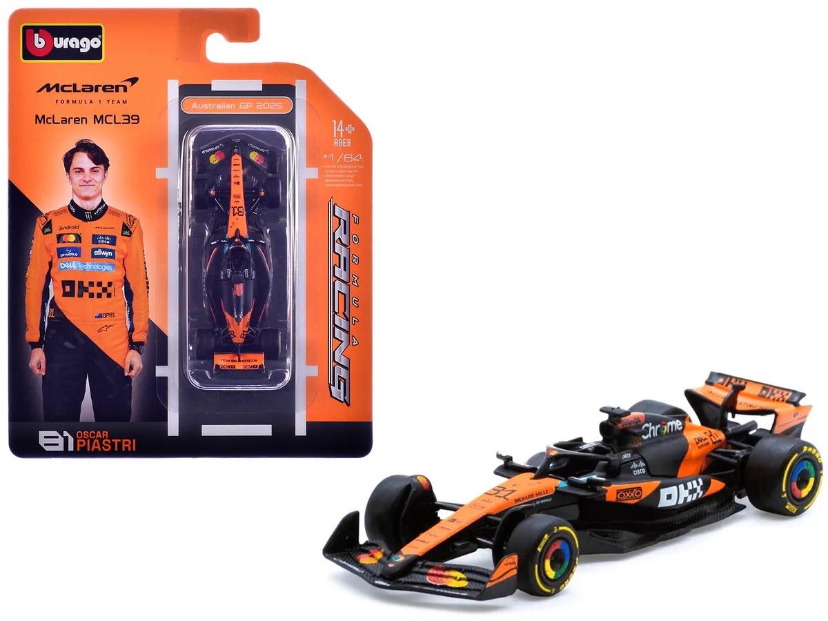 BBURAGO BBURAGO McLaren MCL39 #81 Oscar Piastri 2025 Australian GP 1/64 Diecast Car — product photo
