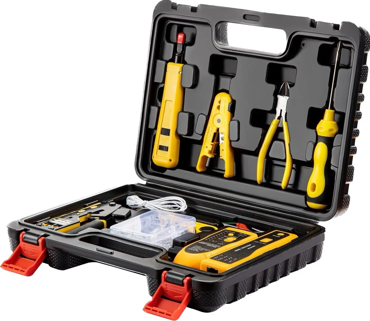 KEHIPI KEHIPI Pass Through RJ45 Crimp Tool Kit with Wire Tracker 110/88 Punchdown — product photo