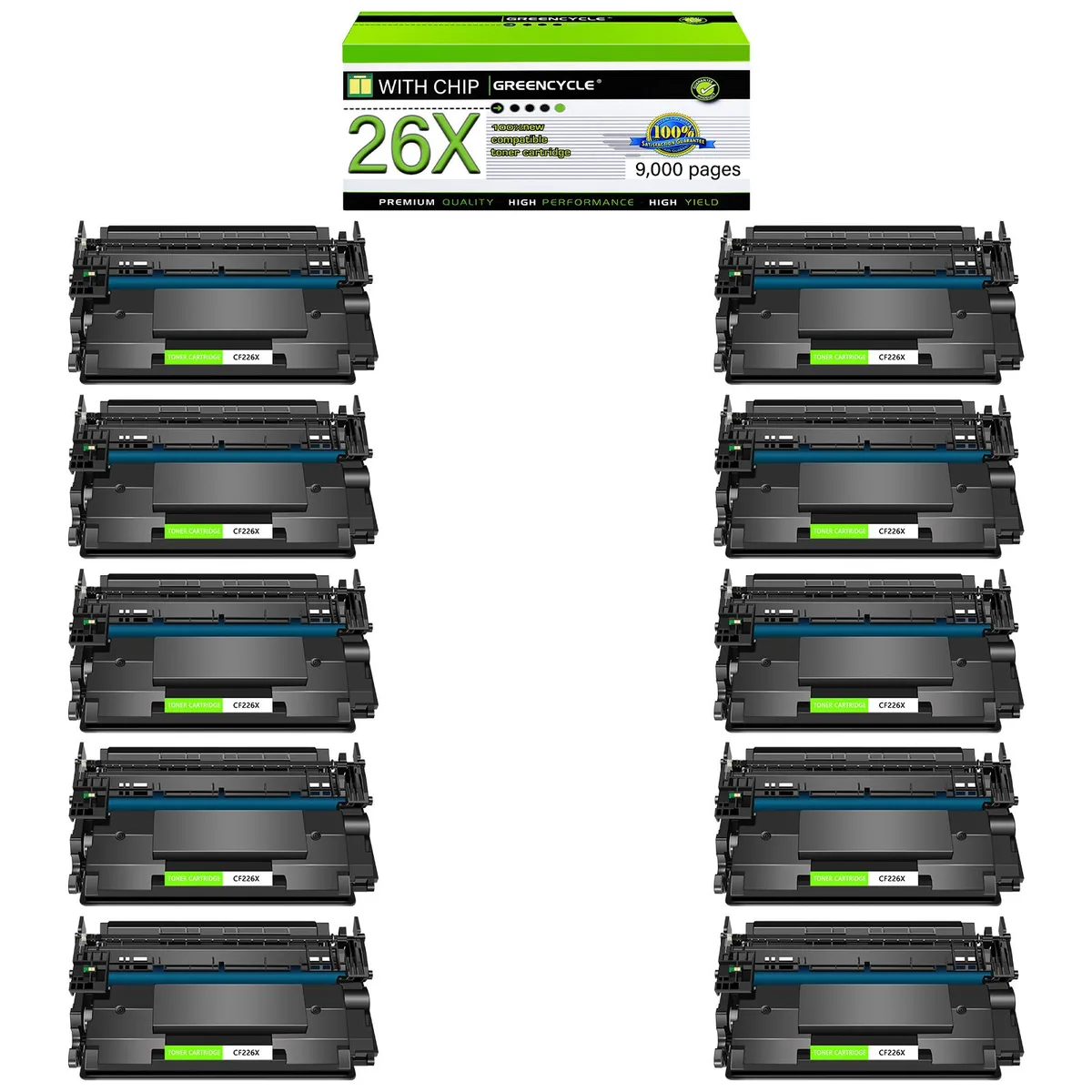 GREENCYCLE GREENCYCLE CF226X toner cartridge 10 pack black 9000 pages — product photo