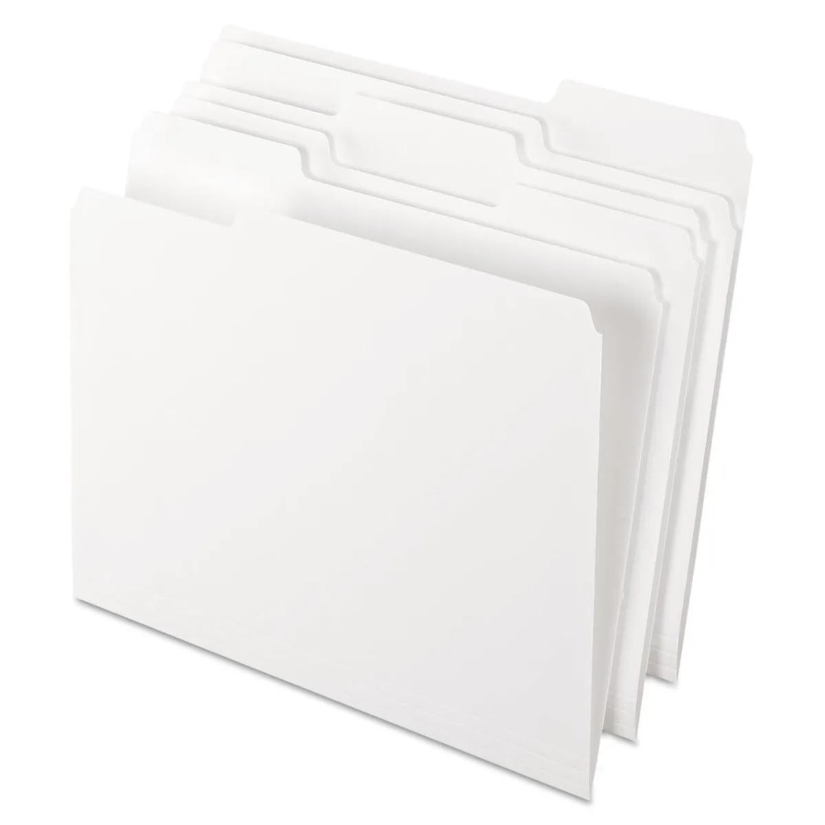 Pendaflex Essentials Pendaflex Essentials 1521/3WHI Two-Tone File Folders 1/3 Cut Top Tab Letter White 100/BX accessory — product photo