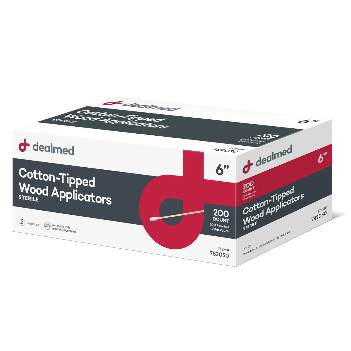  Metra 6" Cotton-Tipped Wood Applicators 200 Sterile — product photo