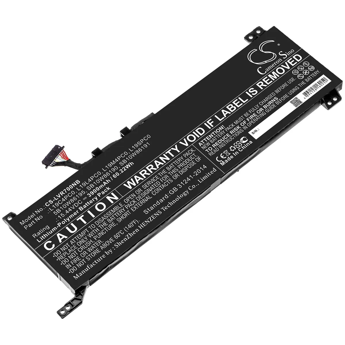 Cameron & Co Cameron & Co DS-CS-LVR700NB laptop battery 3.9 Ah 15.44V 60.22Wh Li-Polymer black — product photo