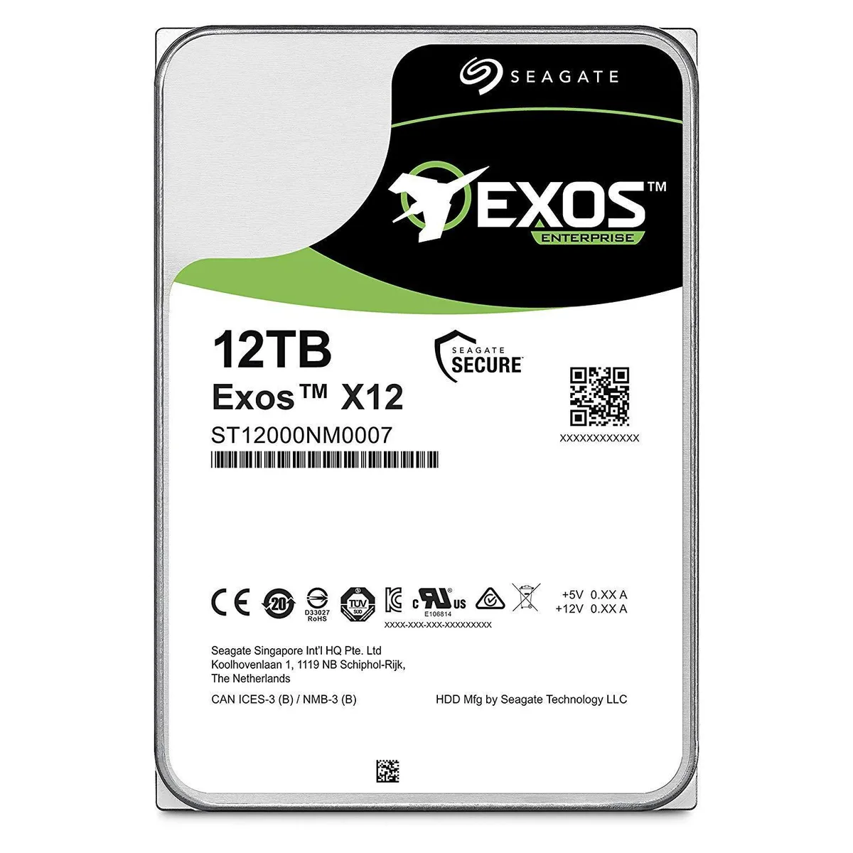 Seagate Seagate Exos 12TB 3.5" 7200 RPM 128MB Cache Backup Drive — product photo