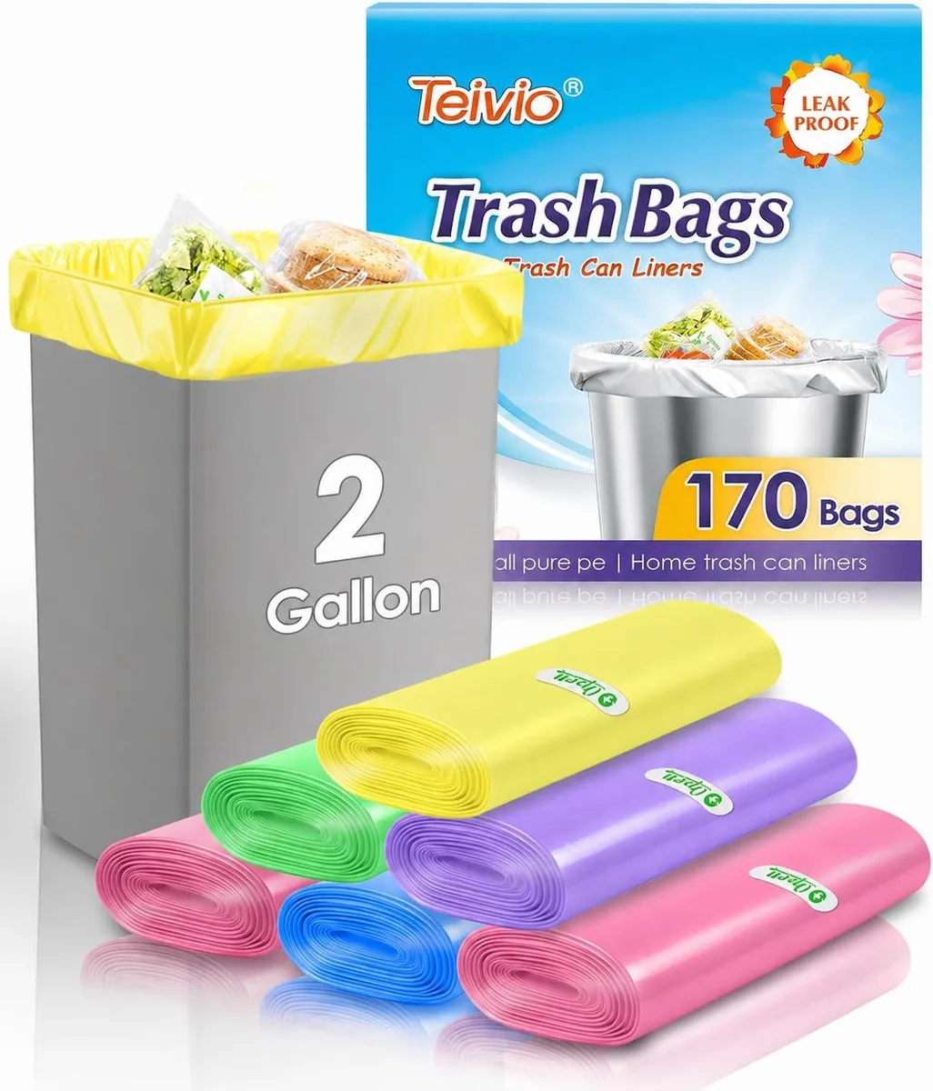 White translucent 2-gallon trash bags on roll star seal bottom 170 count