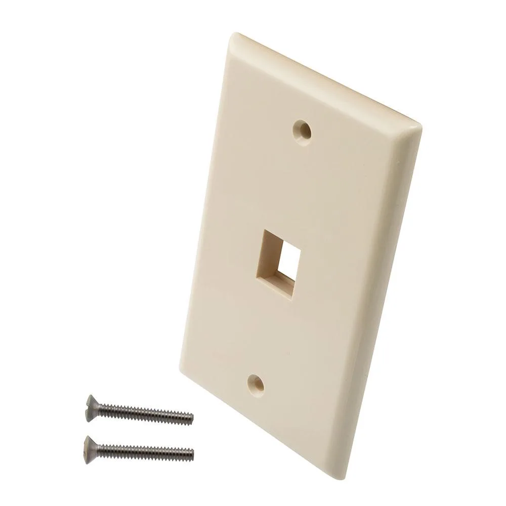 NavePoint NavePoint Snap-In Keystone Wall Plate 1-Port Ivory 10-Pack — product photo