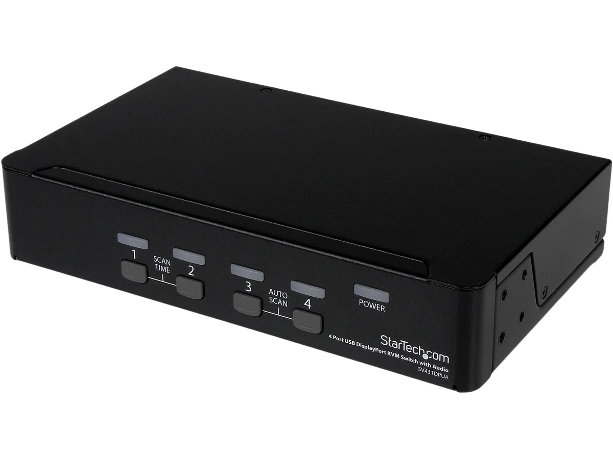 STARTECH STARTECH SV431DPUA 4-Port DisplayPort KVM Switch 2560x1600 7.1 Audio USB 2.0 Hub — product photo