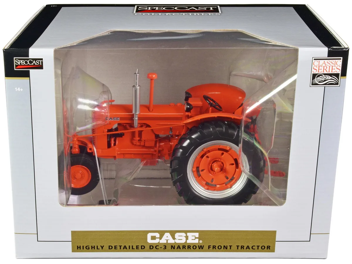 SpecCast Collectibles SpecCast Collectibles Case DC3 Narrow Front Tractor Orange Classic Series 1/16 Diecast hobby collectible — product photo