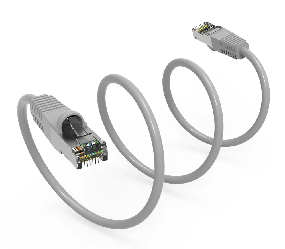 Nippon Labs Nippon Labs 60CAT7-1GY Cat7 network ethernet cable 1 ft Gray 26AWG 600MHz shielded — product photo