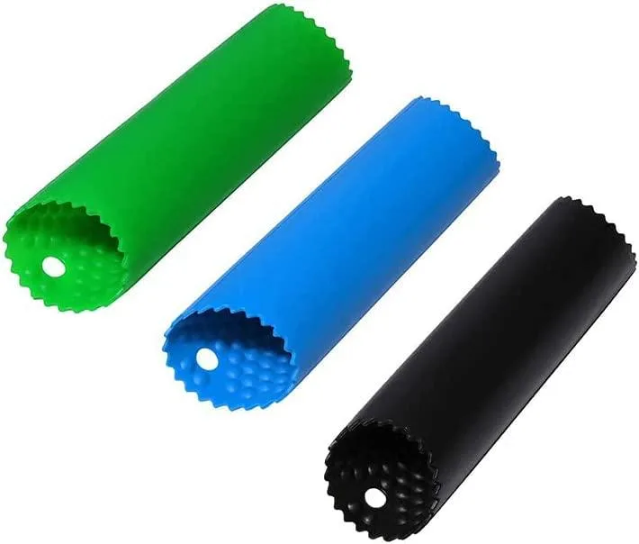 Three silicone garlic peeler tubes in a set