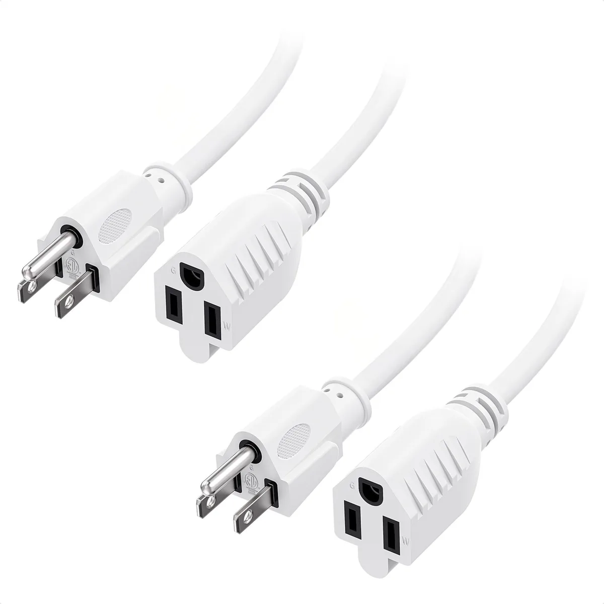  Cable Matters 400001-WHT-6x2 16 AWG 13A 1625W 6ft 2-Pack Computer Power Extension Cord — product photo