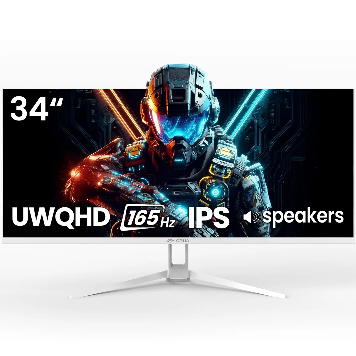 CRUA CRUA 34" White Gaming Monitor 165Hz 3440x1440 IPS — product photo