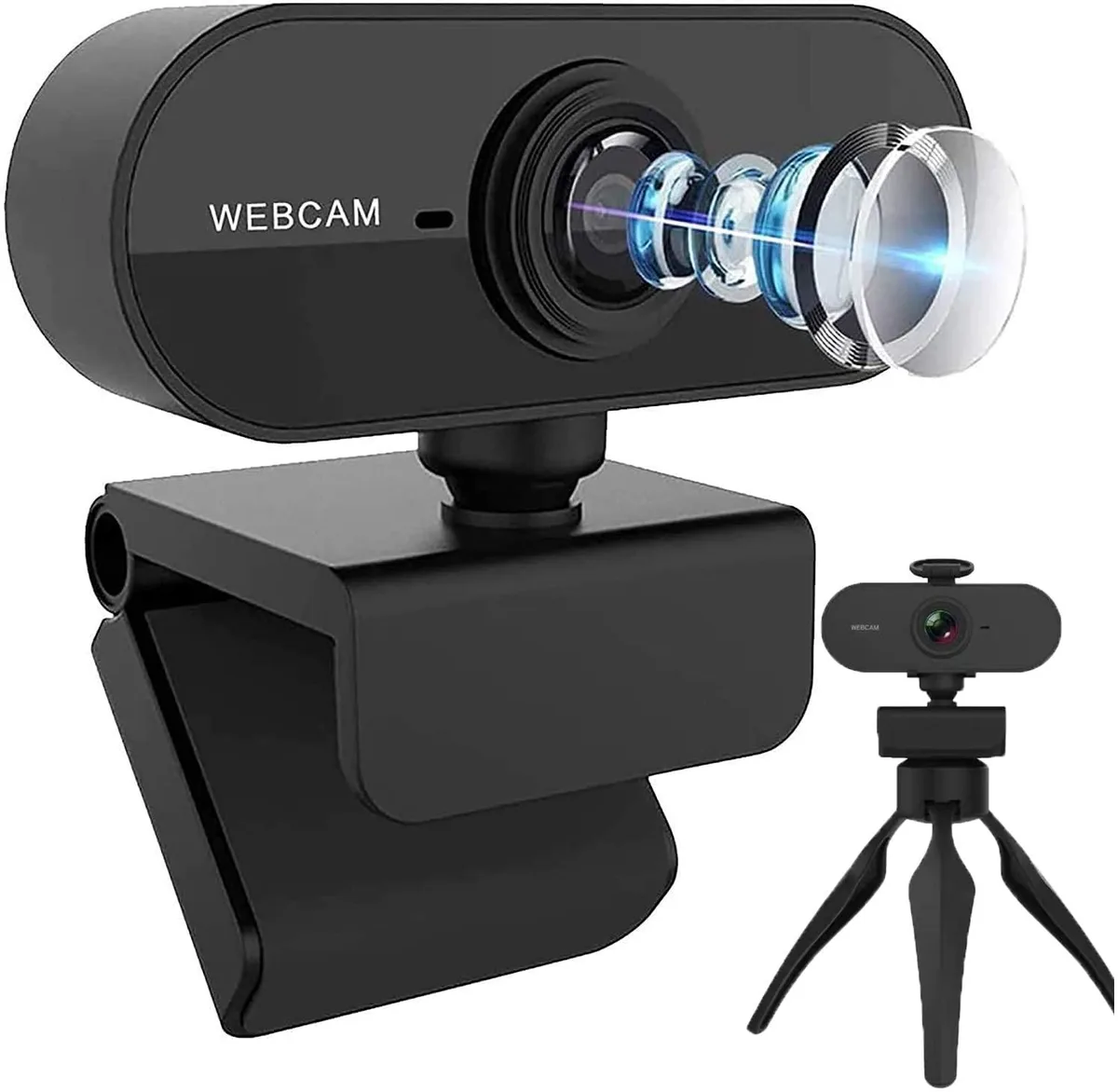  ClearOne PC-01 1080p 30 fps USB 2.0 webcam with privacy cover and tripod — product photo