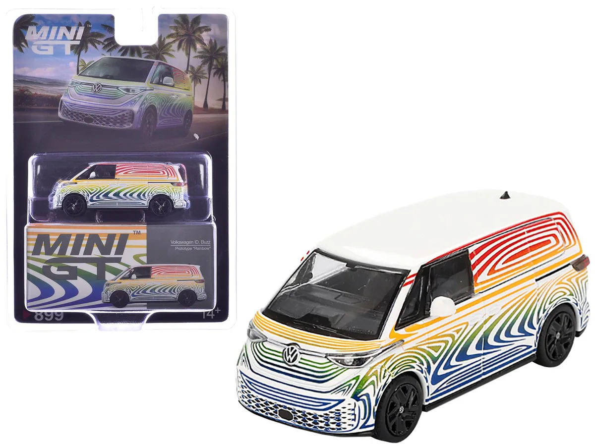 Mini GT Mini GT Volkswagen ID. Buzz Van Prototype "Rainbow" Limited Edition 1/64 Hobby Collectible — product photo