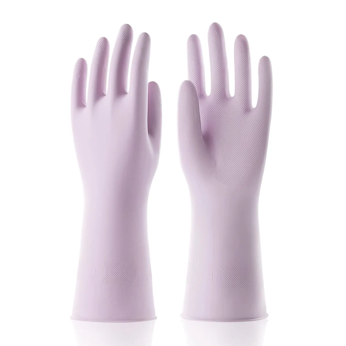  COOLJOB Large Purple Latex Gloves, Cotton Liner, Non-slip Grip, 1 Pair — product photo