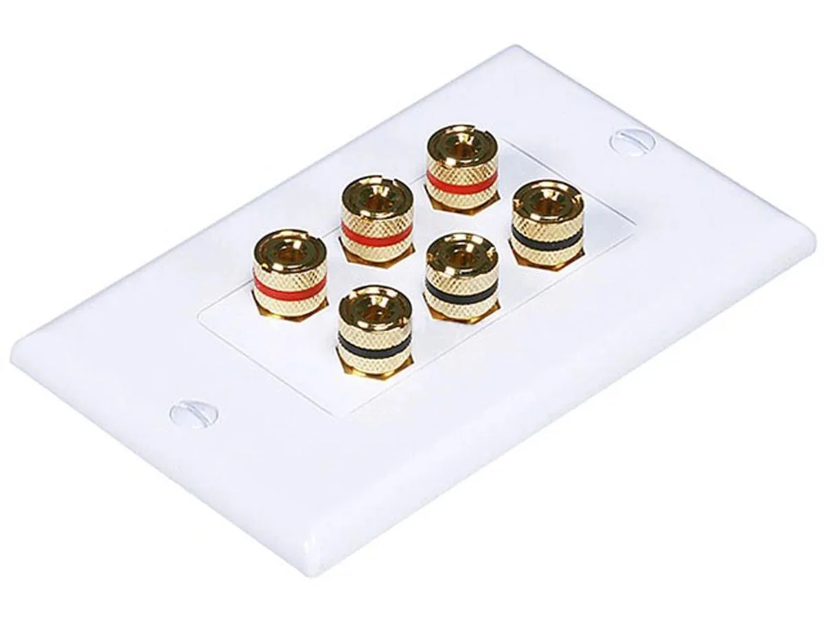 Monoprice Inc. Monoprice Inc. 103538 Wall Plate Cover White 3 Speakers — product photo