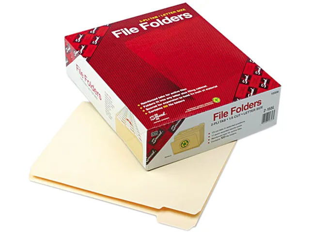 Smead Smead 10356 File Folders, Letter, Manila, 11 pt, 100/Box — product photo