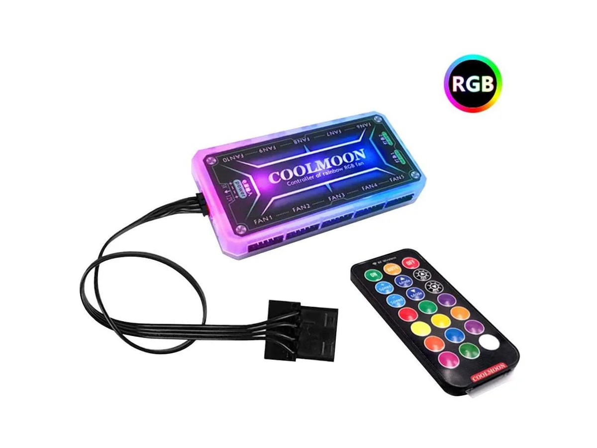 aibileec aibileec RGB Case Fan with Controller Remote 12V 0.28A 26.4dBA — product photo