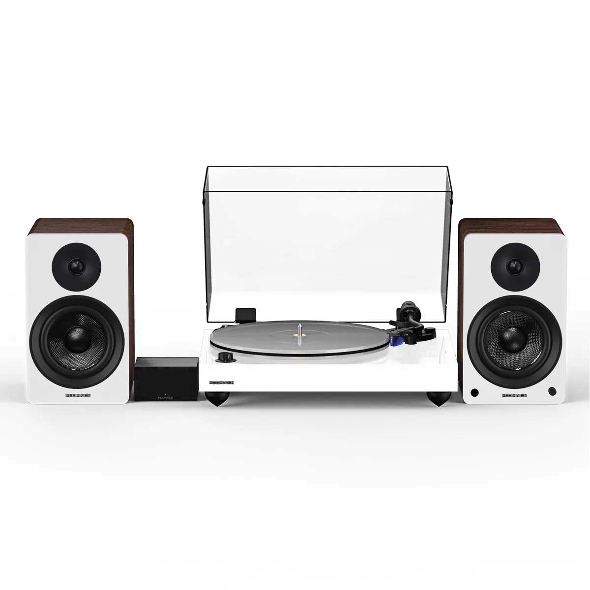 Fluance Fluance Reference RT85 Turntable System White with PA10 Preamp Ai41 Speakers Ortofon 2M Blue 90W Bluetooth — product photo