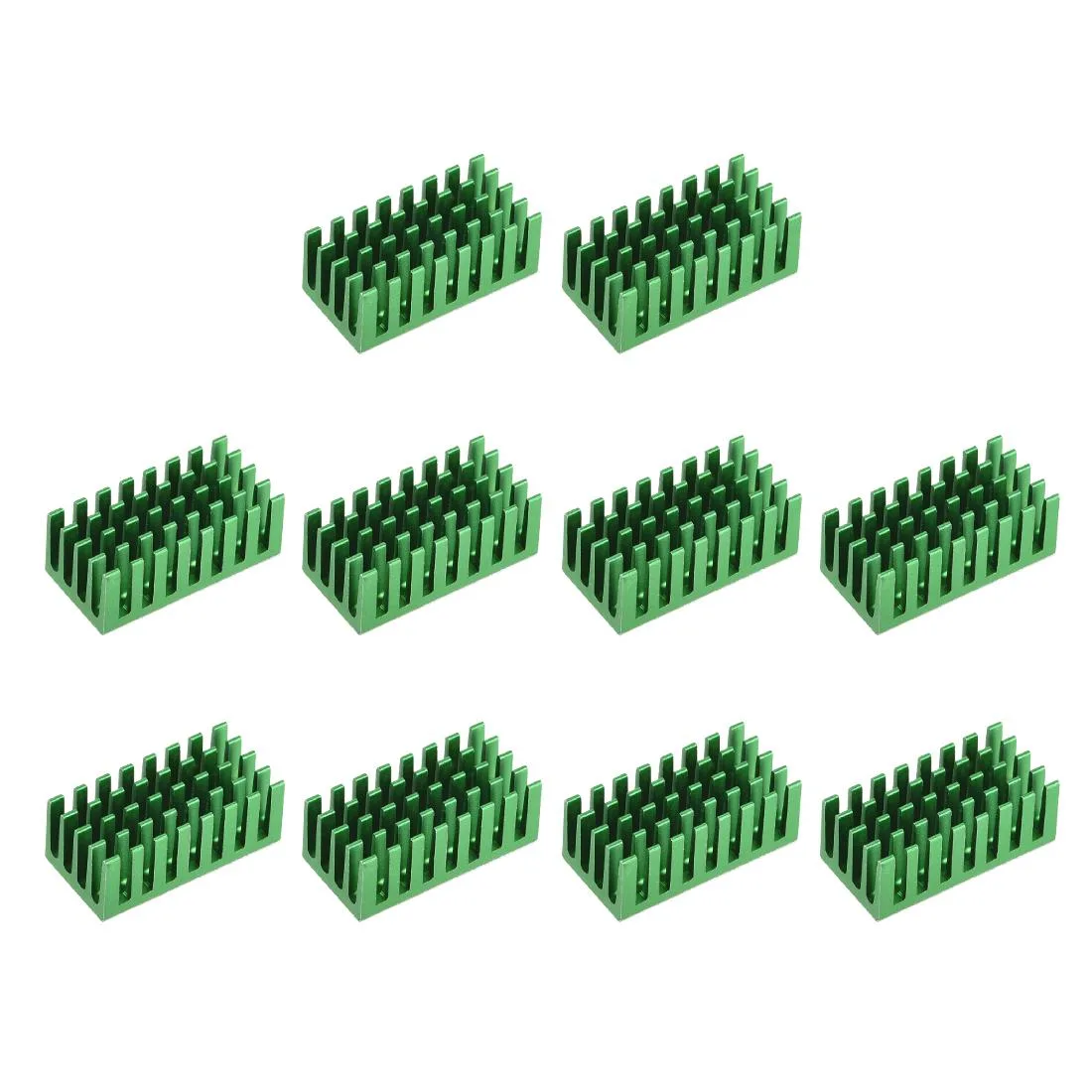 Unique-Bargains Unique-Bargains 11x28x14mm Green Aluminum Heatsink 10Pcs — product photo