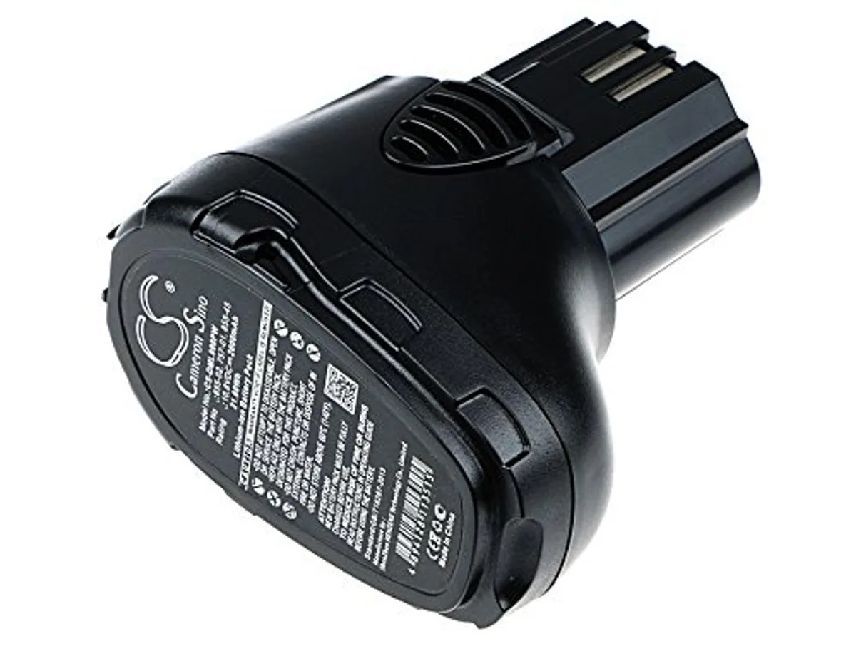 Rectangular black battery pack with label, 92 by 82 by 51 millimetres