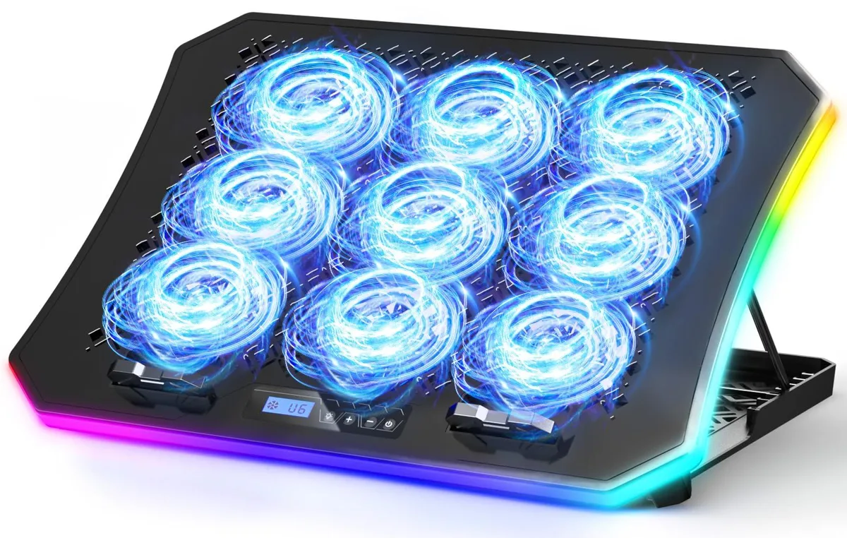 ENHANCE K9Blue Laptop Cooling Pad 9 Fans 15.6-17.3in Blue — product photo
